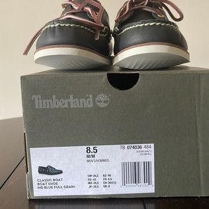 Timberland Men's Classic 2-Eye Boat Shoe, Navy Smooth, 8.5 M